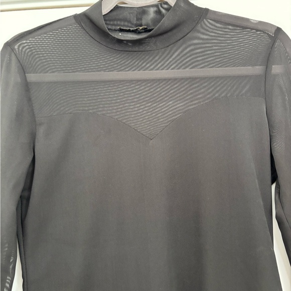 Black Sheer Mesh Long-Sleeve Bodysuit - Women - Picture 6 of 9